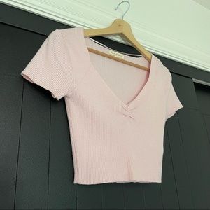 ribbed sweater short sleeve top